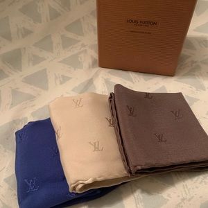 Vintage Louis Vuitton silk pocket square set